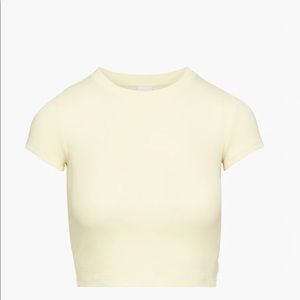 TNA shrunken ribbed t-shirt in lemonade